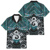 New Zealand Maori Family Matching Short Sleeve Bodycon Dress and Hawaiian Shirt Poutama Pikorua - Single Twist Paua Shell