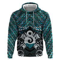 New Zealand Maori Hoodie Poutama Pikorua - Single Twist Paua Shell