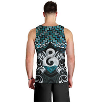 New Zealand Maori Men Tank Top Poutama Pikorua - Single Twist Paua Shell