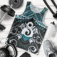 New Zealand Maori Men Tank Top Poutama Pikorua - Single Twist Paua Shell
