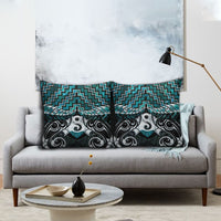 New Zealand Maori Pillow Cover Poutama Pikorua - Single Twist Paua Shell