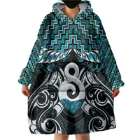 New Zealand Maori Wearable Blanket Hoodie Poutama Pikorua - Single Twist Paua Shell