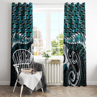 New Zealand Maori Window Curtain Poutama Pikorua - Single Twist Paua Shell