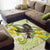 New Zealand Piwakawaka Fantail Bird Area Rug With Kowhai Flowers