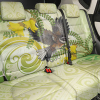 New Zealand Piwakawaka Fantail Bird Back Car Seat Cover With Kowhai Flowers