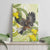 New Zealand Piwakawaka Fantail Bird Canvas Wall Art With Kowhai Flowers