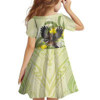 New Zealand Piwakawaka Fantail Bird Family Matching Summer Maxi Dress and Hawaiian Shirt With Kowhai Flowers LT05 - Polynesian Pride