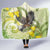 New Zealand Piwakawaka Fantail Bird Hooded Blanket With Kowhai Flowers