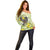 New Zealand Piwakawaka Fantail Bird Off Shoulder Sweater With Kowhai Flowers