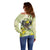 New Zealand Piwakawaka Fantail Bird Off Shoulder Sweater With Kowhai Flowers