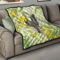 New Zealand Piwakawaka Fantail Bird Quilt With Kowhai Flowers LT05 - Polynesian Pride
