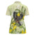 New Zealand Piwakawaka Fantail Bird Women Polo Shirt With Kowhai Flowers