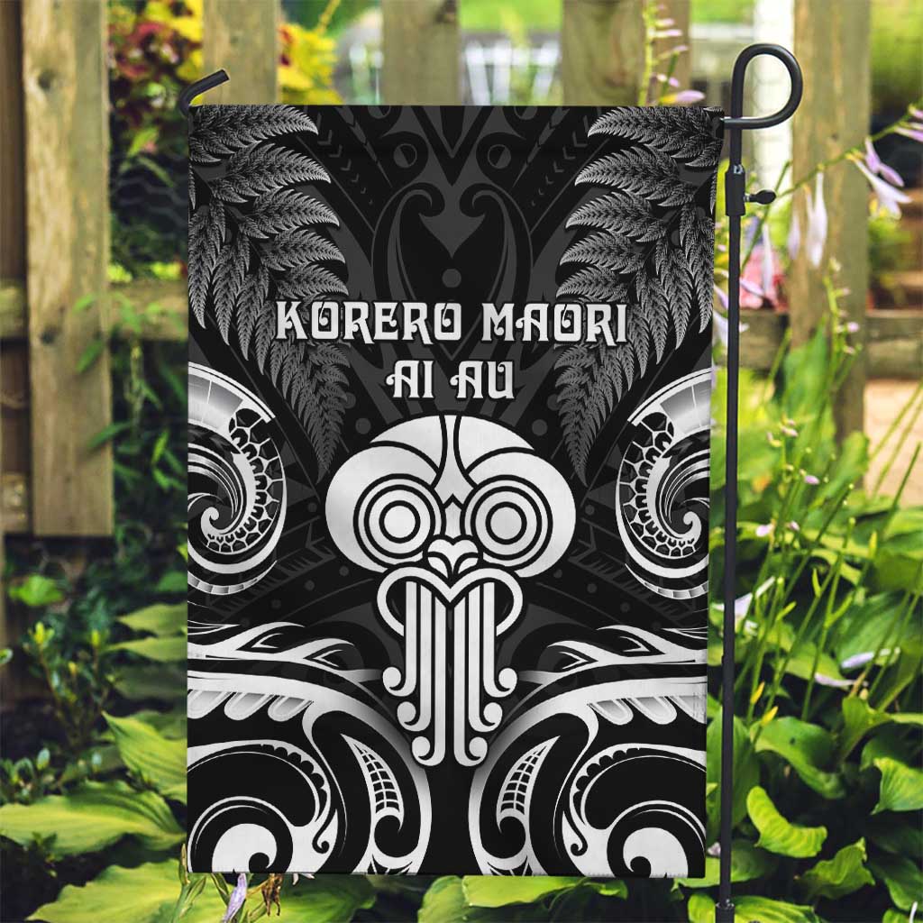 New Zealand Te Reo Maori Garden Flag Korero Maori Ai Au LT05 Garden Flag Black - Polynesian Pride