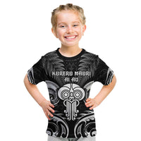 New Zealand Te Reo Maori Kid T Shirt Korero Maori Ai Au LT05 Black - Polynesian Pride