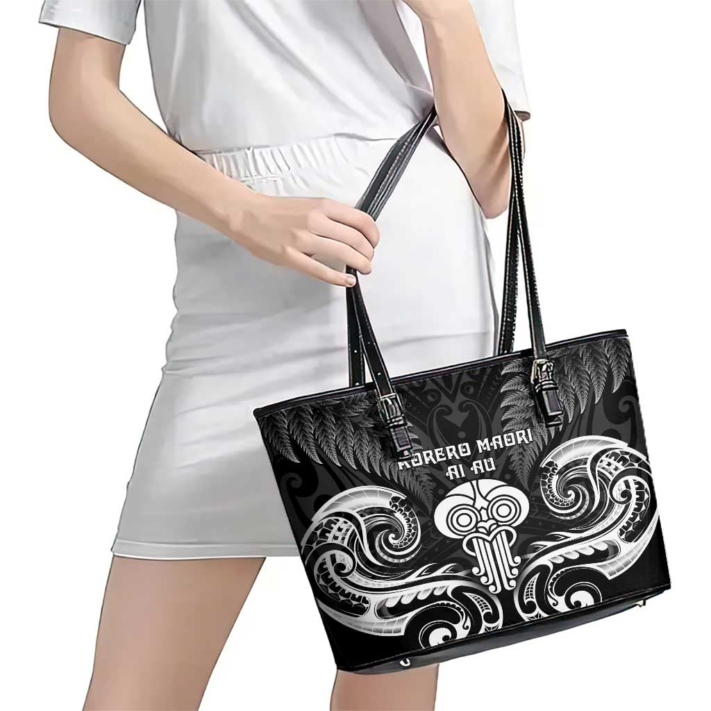New Zealand Te Reo Maori Leather Tote Bag Korero Maori Ai Au LT05 - Polynesian Pride