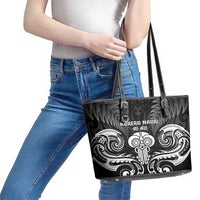 New Zealand Te Reo Maori Leather Tote Bag Korero Maori Ai Au LT05 - Polynesian Pride