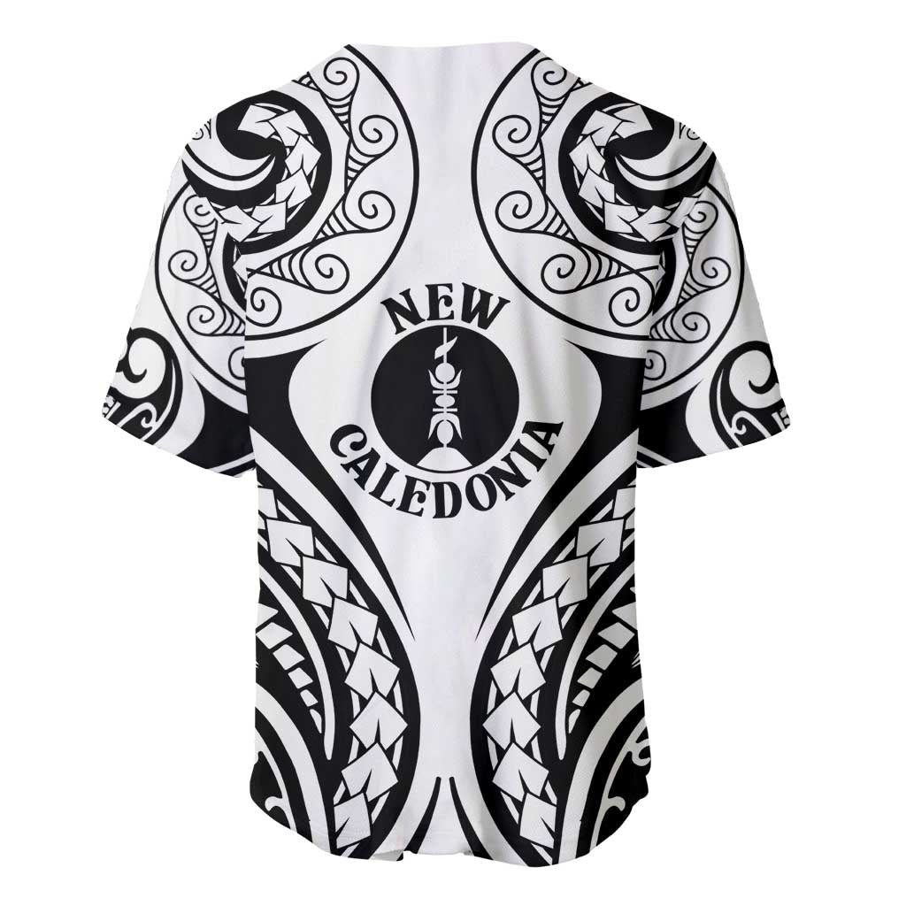 New Caledonia Day Baseball Jersey Polynesian Curves White Color - Polynesian Pride
