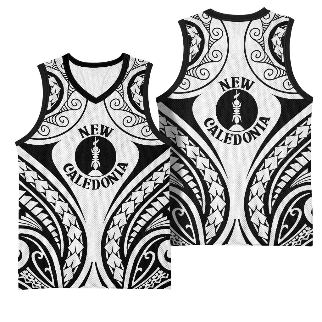 New Caledonia Day Basketball Jersey Polynesian Curves White Color - Polynesian Pride