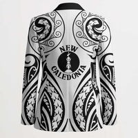 New Caledonia Day Blazer Polynesian Curves White Color LT05 - Polynesian Pride