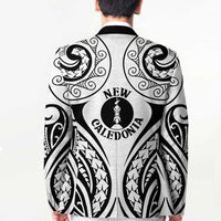 New Caledonia Day Blazer Polynesian Curves White Color LT05 - Polynesian Pride