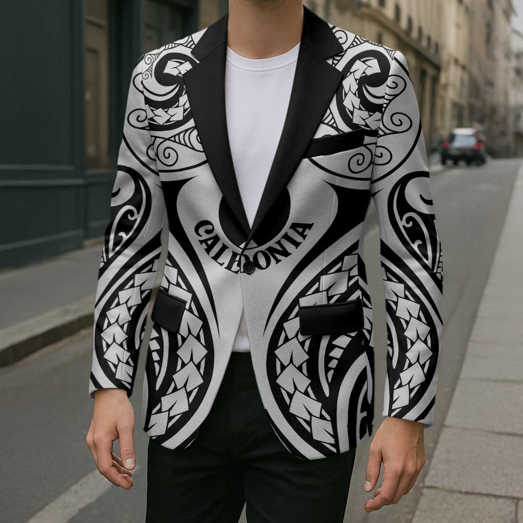 New Caledonia Day Blazer Polynesian Curves White Color LT05 - Polynesian Pride