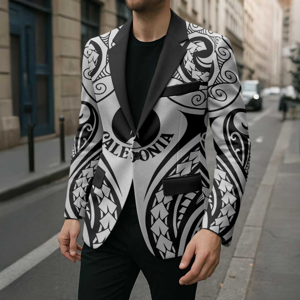 New Caledonia Day Blazer Polynesian Curves White Color LT05 - Polynesian Pride
