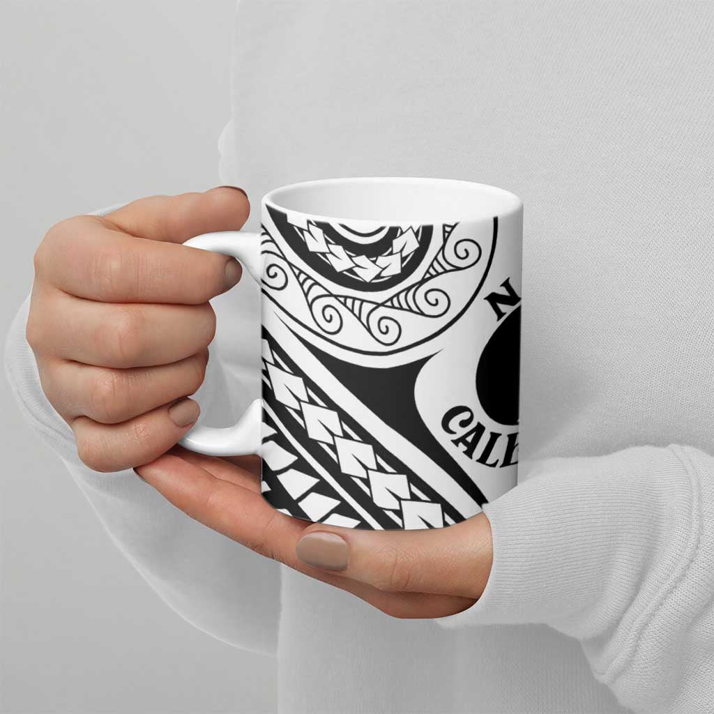 New Caledonia Day Ceramic Mug Polynesian Curves White Color - Polynesian Pride