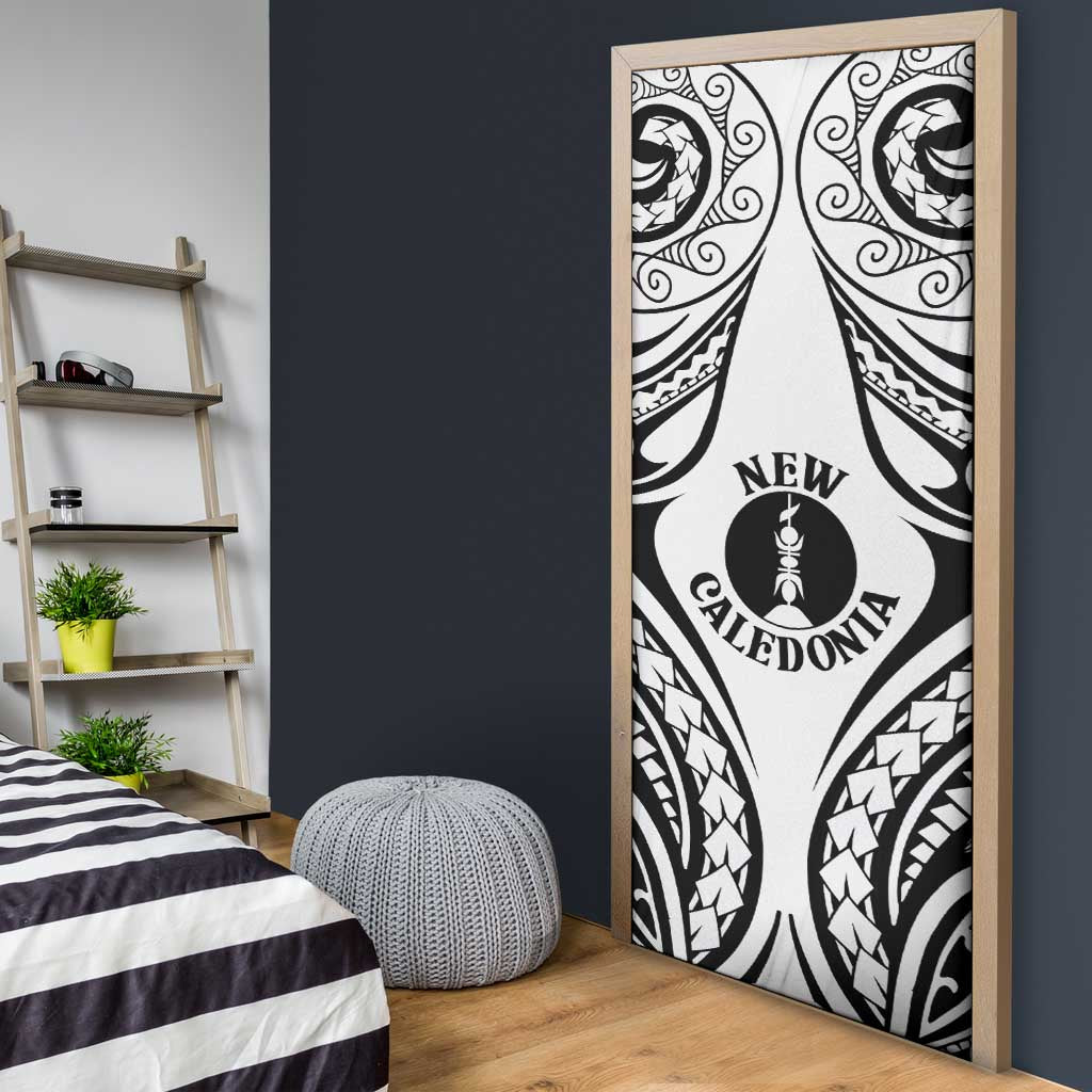 New Caledonia Day Door Cover Polynesian Curves White Color - Polynesian Pride