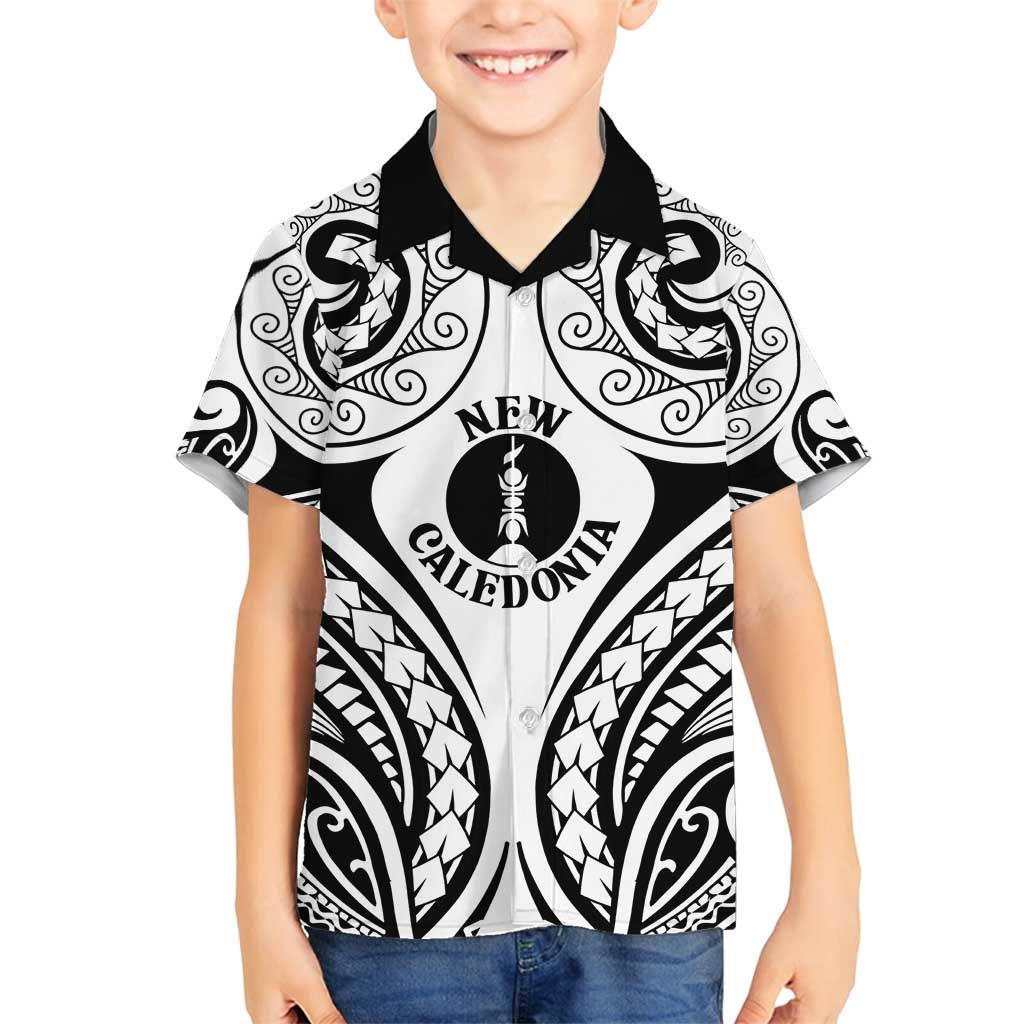 New Caledonia Day Family Matching Long Sleeve Bodycon Dress and Hawaiian Shirt Polynesian Curves White Color - Polynesian Pride