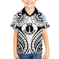 New Caledonia Day Family Matching Puletasi and Hawaiian Shirt Polynesian Curves White Color - Polynesian Pride