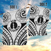 New Caledonia Day Garden Flag Polynesian Curves White Color - Polynesian Pride