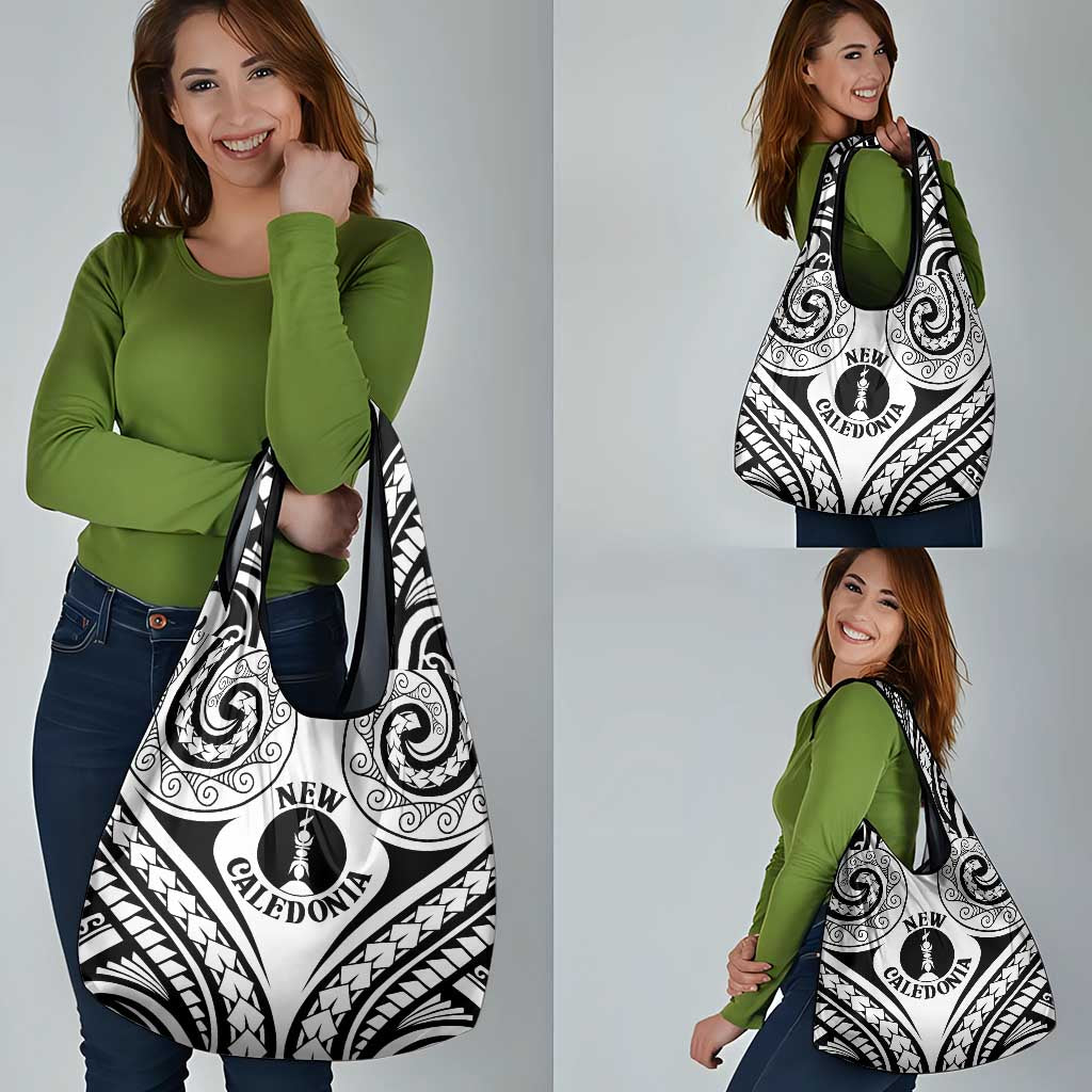 New Caledonia Day Grocery Bag Polynesian Curves White Color LT05 - Polynesian Pride