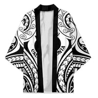 New Caledonia Day Kimono Polynesian Curves White Color LT05 Unisex White - Polynesian Pride