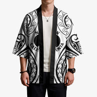 New Caledonia Day Kimono Polynesian Curves White Color LT05 - Polynesian Pride
