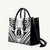 New Caledonia Day Leather Bag Polynesian Curves White Color - Polynesian Pride