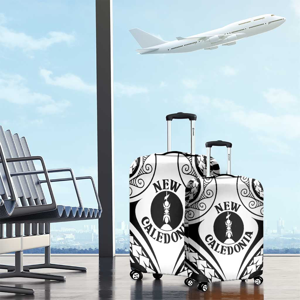 New Caledonia Day Luggage Cover Polynesian Curves White Color - Polynesian Pride