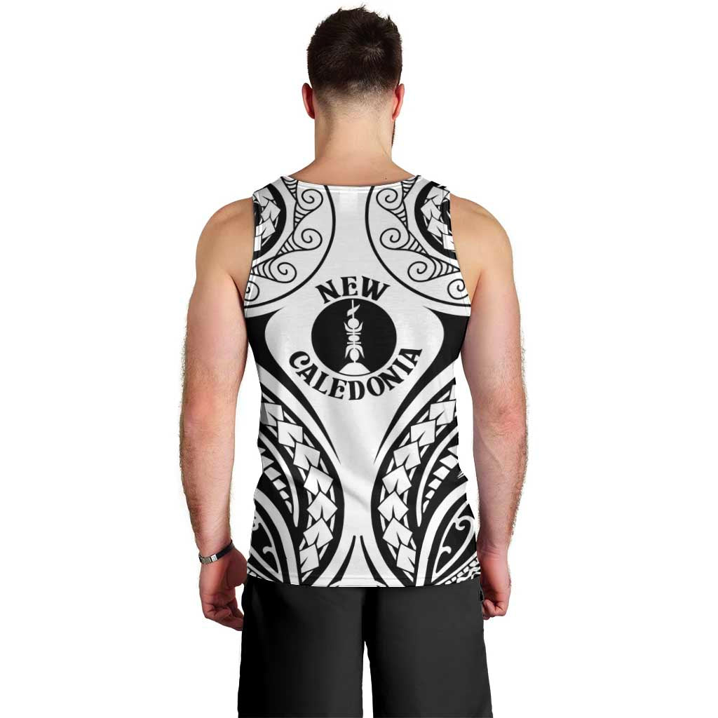 New Caledonia Day Men Tank Top Polynesian Curves White Color - Polynesian Pride