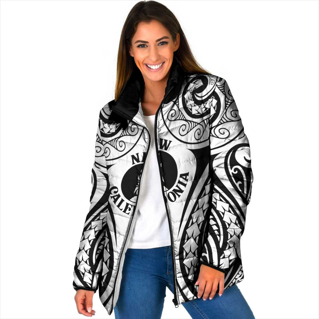 New Caledonia Day Padded Jacket Polynesian Curves White Color - Polynesian Pride