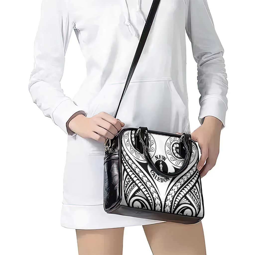 New Caledonia Day Shoulder Handbag Polynesian Curves White Color - Polynesian Pride