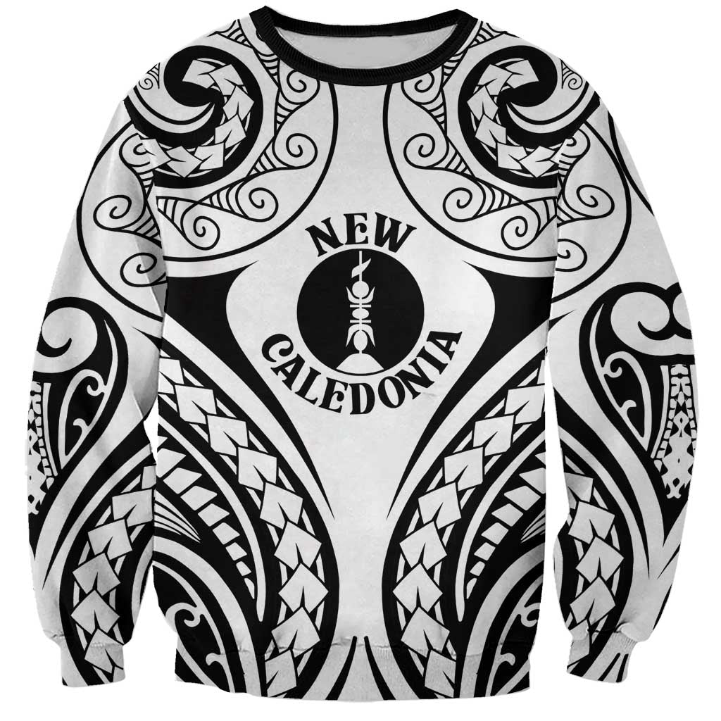New Caledonia Day Sweatshirt Polynesian Curves White Color - Polynesian Pride