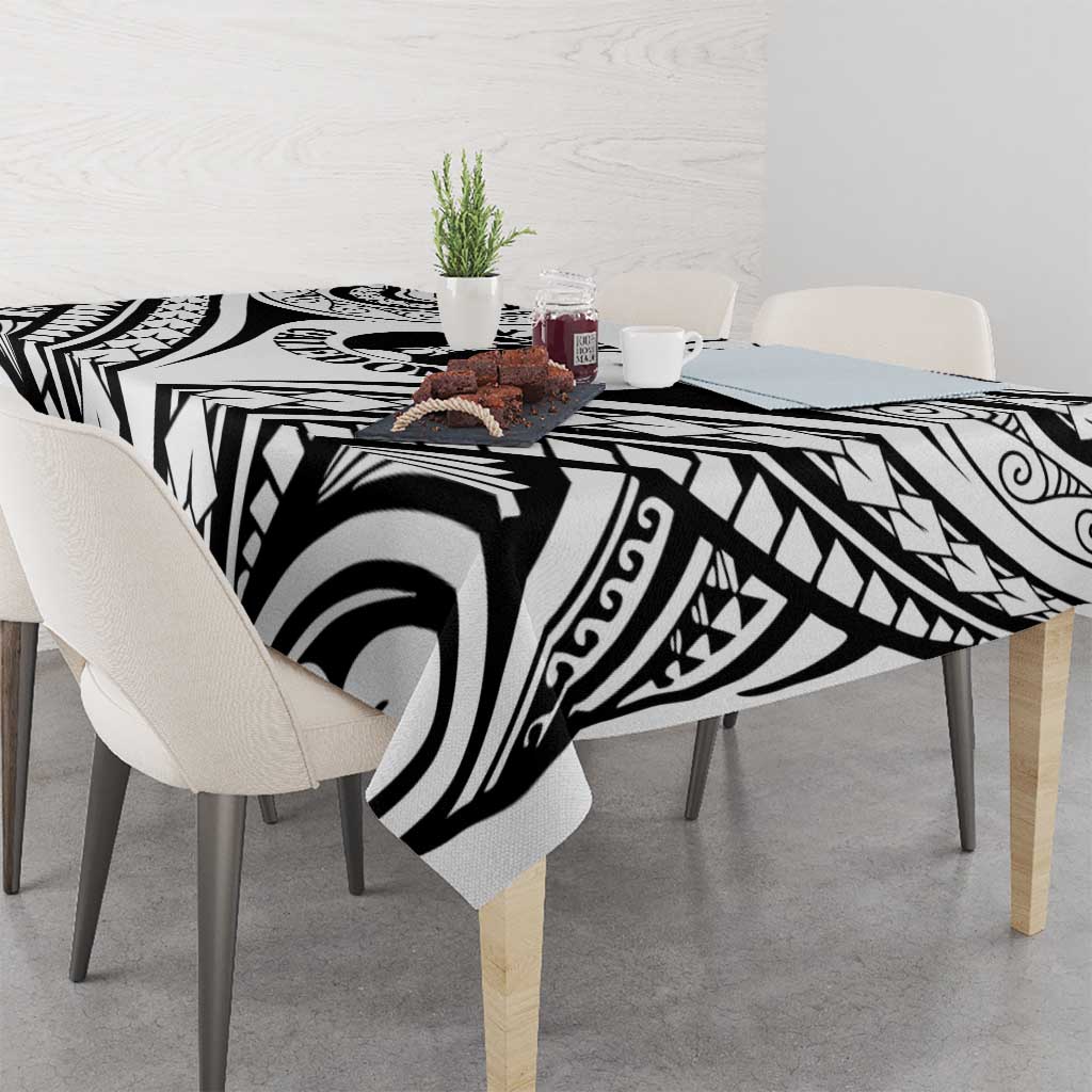 New Caledonia Day Tablecloth Polynesian Curves White Color - Polynesian Pride