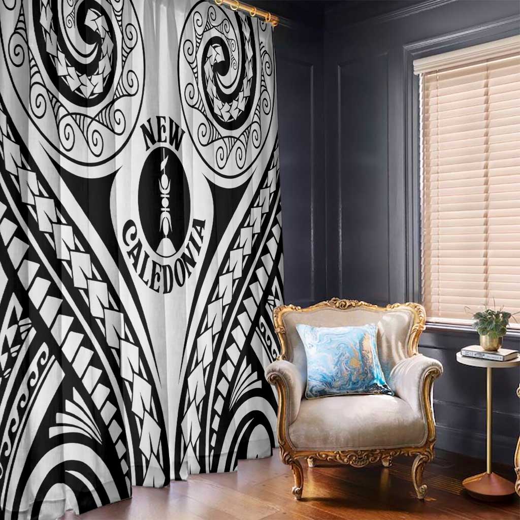 New Caledonia Day Window Curtain Polynesian Curves White Color LT05 - Polynesian Pride