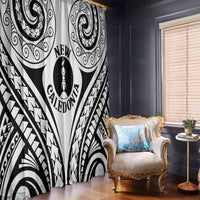 New Caledonia Day Window Curtain Polynesian Curves White Color LT05 - Polynesian Pride