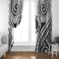 New Caledonia Day Window Curtain Polynesian Curves White Color LT05 - Polynesian Pride