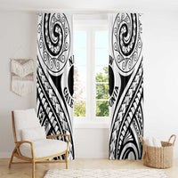 New Caledonia Day Window Curtain Polynesian Curves White Color LT05 - Polynesian Pride