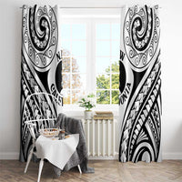 New Caledonia Day Window Curtain Polynesian Curves White Color LT05 - Polynesian Pride