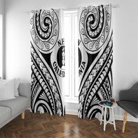 New Caledonia Day Window Curtain Polynesian Curves White Color LT05 With Grommets White - Polynesian Pride