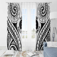 New Caledonia Day Window Curtain Polynesian Curves White Color LT05 - Polynesian Pride