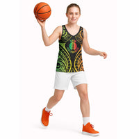 New Caledonia Day Basketball Jersey Polynesian Curves Reggae Color - Polynesian Pride