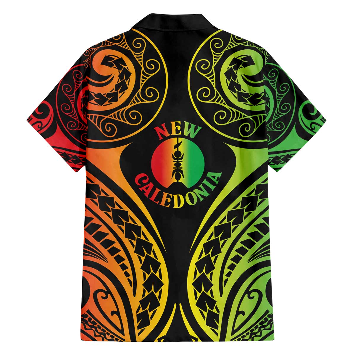 New Caledonia Day Family Matching Off The Shoulder Long Sleeve Dress and Hawaiian Shirt Polynesian Curves Reggae Color - Polynesian Pride
